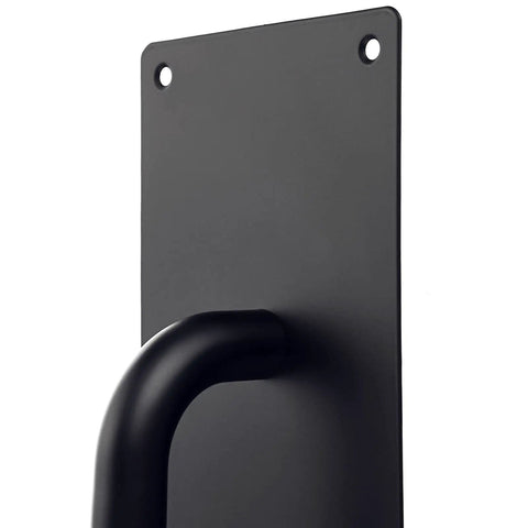 Two Pack 12 Inch Stainless Steel Door Handles With Screws Heavy Duty Pull Push Plates Rust Proof 304 Stainless Solid Black Finish For Home Office And Public Doors Easy Installation, black handle close-up