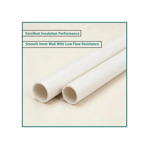 Two M20 Rigid Cable Conduit Pipes, 25mm diameter, white, featuring excellent insulation for indoor electrical wiring.