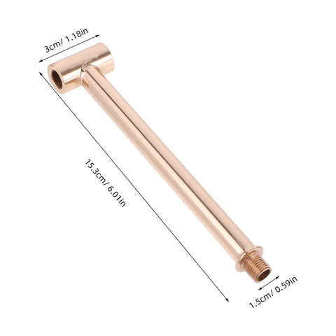 T Shaped Wall Lamp Accessory Kit With M10 Threaded Hollow Iron Tube For Commercial Spaces And Offices, Go To Pro Grade Lighting Fixture Stem That Resists Deformation And Keeps A Sleek Look., rose gold metal, 15.3cm x 3cm