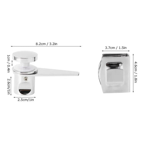 Heavy Duty 304 Stainless Steel Glass Door Latch For Bathrooms And Showers with dimensions 8.2cm x 3.2cm, sleek design.