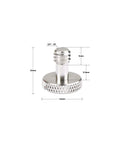 Built Tough Quarter Inch 20 Thread Slotted Screws For Camera Quick Release Plates And Tripod Mounts, Nickel Brass Build with 14mm Head