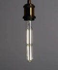 Dimmable T10 LED Filament Tubular Bulbs 4000K Daylight White 6W Edison Style in pendant light, clear glass cover, 7.3 inch length