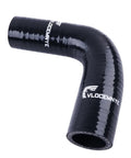 4-Ply 90 Degree High-Performance Silicone Hose Coupler For Easy Elbows, Fits 1 to 1.25 Inch ID, 4 Inch Length, Black, Side View