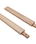 16 Inch Wooden Drawer Slides With Center Guide Track And Steel Glide, Kiln Dried Hardwood Rails, one piece set on white background