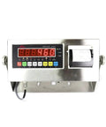Rugged Diamond Plate Floor Scale With Badass 20000 Pound Capacity And Rock Steady Led Display control panel featuring digital readout.