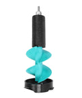 Cool 6 Inch Manual Ice Auger Drill With Floating Tube And Razor Sharp Nylon Bit For Easy Burrowing, razor sharp nylon bit and black floating tube design.