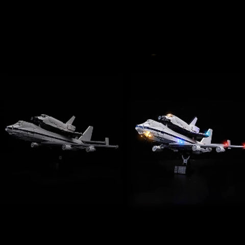 LED Lighting Kit For 10360 Space Shuttle Carrier Aircraft Lighting Set Only No Model Included displaying illuminated components