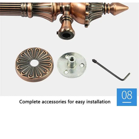 Retro European Style Sliding Door Handle for wood and glass doors, zinc alloy construction, bronze finish, install accessories visible