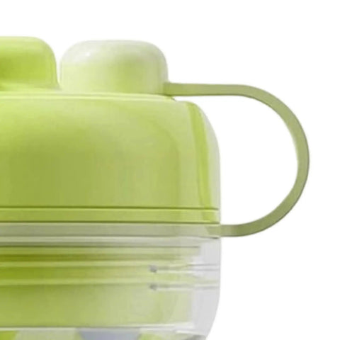 Close-up of lime green 2 In 1 Ice Bottle Portable Ice Maker Hydration Gear With Leakproof Seal, featuring handle and lid.