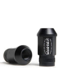 Black Anodized Lug Nut Set 12mm x 1.5mm 16 Piece With Knurled Ends For Quick Install Made From 7075 Aluminum Hard Anodized