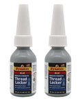 Blue Medium Strength Threadlocker 0.34 Oz Bottle Locks Metal Fasteners Removable With Hand Tools Vibration Resistant 2 Pack