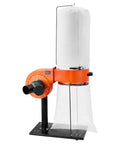 800 CFM Vortex Cone Dust Collector For Woodworking Shop With Two Point Five Micron Filter 1 HP Motor 16 Gallon Dust Bag And Filter Bag Casters High Speed 3400 RPM Portable Sawdust Collection System
