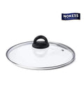 Universal Slow Cooker Lid Knob Replacement With Screw Kit on clear glass lid, black heat-resistant bakelite handle, easy install.