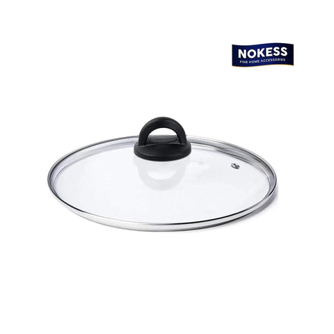 Universal Slow Cooker Lid Knob Replacement With Screw Kit on clear glass lid, black heat-resistant bakelite handle, easy install.
