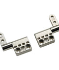 Pair of zinc alloy damping hinges with 360° rotatable torque shaft for cabinet doors, chrome finish