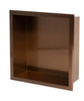 Shower Niche In Brushed Copper 12 X 12 X 4 Inches, Waterproof Bathroom Storage, Durable PVD Finish, angled view