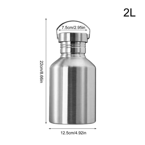 2L Stainless Steel Travel Cup With Handle Wide Mouth Water Bottle For Hiking Fishing And Outdoor Sports Built To Last Durable Rust Resistant Hydration Gear For Large Capacity All Day On The Go Adventures