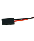 Close-up of 4 Cell AA Battery Holder 6V With Futaba JR 3 Pin Servo Connector showing red and black wires for RC vehicles.