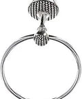 Antique Silver Cestino Towel Ring Crafted From Lead Free Pewter, Dope Designer Wall Accessory With Italian Basket Weave Style
