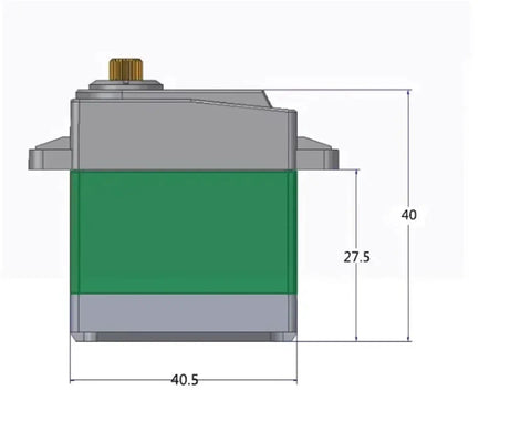 Tough As Nails Digital Metal Gear Servo Packing Serious High Torque Muscle Inside Fully Waterproof Shell dimensions 40x20x41.5 mm.