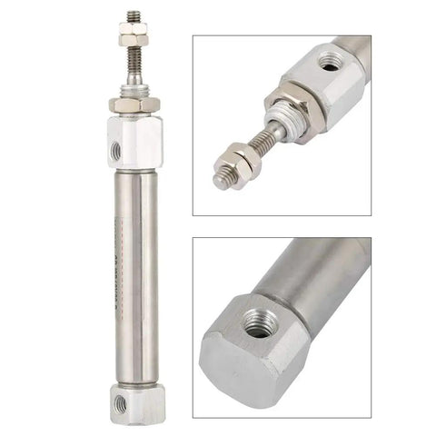 Stainless Steel Mini Air Cylinder Double Acting Pneumatic Actuator 30mm Stroke, compact and rugged for industrial automation use.