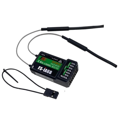 FS-iA6B receiver of 6 Channel 2.4GHz AFHDS2A RC Transmitter with dual antennas for drones and planes