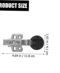 Frameless Glass Door Hinges With Damping For Soft Close Silent Cabinet Hinges 4 Pack, showing product size with dimensions.