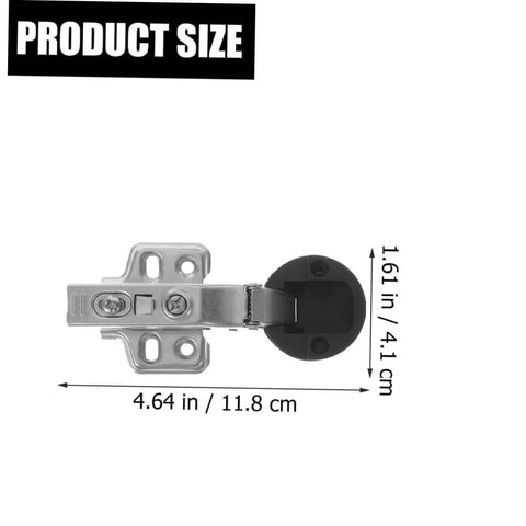 Frameless Glass Door Hinges With Damping For Soft Close Silent Cabinet Hinges 4 Pack, showing product size with dimensions.