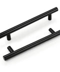 Six Pack Black Cabinet Pulls 5 Inch Center To Center Stainless Steel Handles For Kitchen Bath Dresser With 7.56 Inch Overall Length Rust Resistant Smooth Finish Easy To Install showing pair of black stainless steel pulls