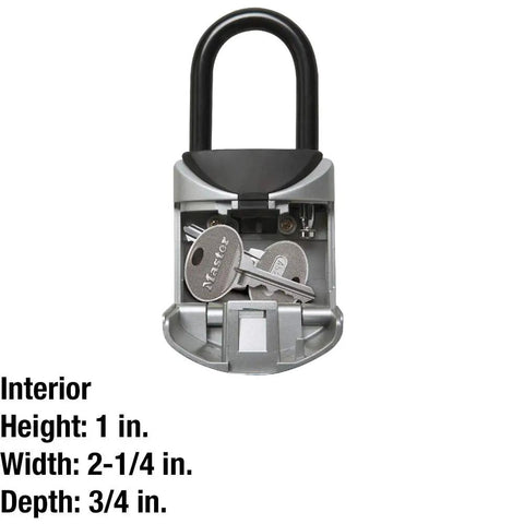 Portable Key Safe Lock Box With Personal Code For Home Or Car Keys, 2.75 Inch Wide Model 5406D Black And Grey, Indoor Outdoor Use, Resettable Alpha Numeric Combo, Holds 1-2 Keys, Easy Access For Quick Safekeeping