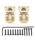 Brass Diff Cover Set For 1 24 Scale RC Crawler Front And Rear Axles Heavy Duty Upgrade That Adds Weight, includes screws and tool