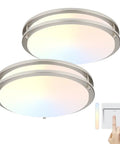 Two Pack 10 Inch LED Flush Mount Ceiling Lights That Brighten Your Space 15W Dimmable Color Temperature 3000K 4000K 5000K With Easy On Off Switch