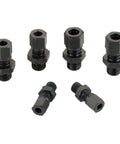 Solid Heavy Duty Hydraulic Carbon Steel Straight Pipe Joint With Metric Thread Connections M10 Thru M22 Size For Caliber 6 Up To 16mm Push On Install that shows six black threaded fittings