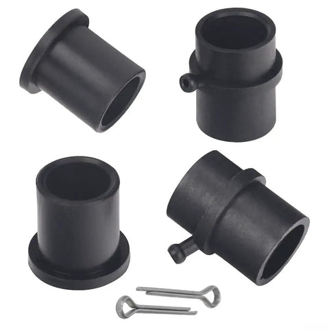 Flange Wheel Bushing Bearing Kit For Lawn Mower Repair, includes black bushings with pins for Troy-Bilt, Huskee, Roper Cadet, LT Series