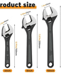 Ridiculously Handy 3-Piece Adjustable Wrench Set With 6, 8, And 10 Inch Wide Jaw Great For Auto Repairs, Plumbing, And Home Fixes