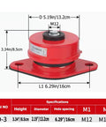 Solid As A Rock Heavy Duty Spring Floor Mount Vibration Isolator For Industrial Machinery And Commercial Equipment Featuring Rugged Shock Absorption And Zero Nonsense Durability with dimensions displayed.