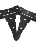 Built Tough Iron Gate Hinges Matte Black 2 Pack T Shaped Farmhouse Style With Sturdy Support And Decorative Design For Doors And Windows Outdoor Gate Hardware