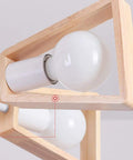 Slick Modern Metal 5 Light Pendant Chandelier Ceiling Lamp showcasing E27 socket and natural wood details.