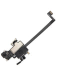 IPhone XS Max Ear Speaker Replacement Kit With Proximity Sensor Flex Cable For 6.5 Inch Models A1921 A2101 A2102 A2103 A2104 OEM Proximity Light Sensor Repair DIY, black flex cable close-up