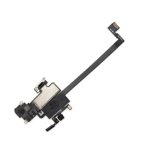 IPhone XS Max Ear Speaker Replacement Kit With Proximity Sensor Flex Cable For 6.5 Inch Models A1921 A2101 A2102 A2103 A2104 OEM Proximity Light Sensor Repair DIY, black flex cable close-up