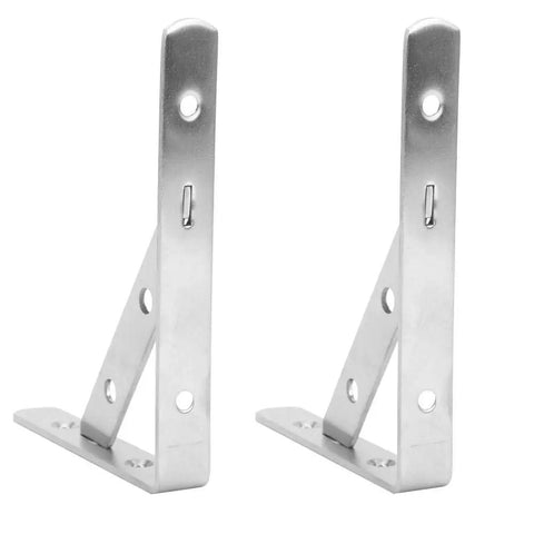 Sturdy Stainless Steel Triangular Shelf Bracket Right Angle Wall Mount For Kitchen Bathroom Garage Storage Heavy Duty Beefy Shelf Support 15 X 10.5 X 1.9 cm Durable Table Bracket pair