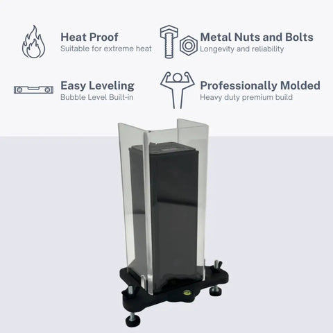 Leveling Stand And Protective Shield For Square Golf Launch Monitor Heat Resistant Indoor Outdoor Use Keeps Your Gear Safe And Rock Solid For Accurate Data And Easy Setup During Practice, black