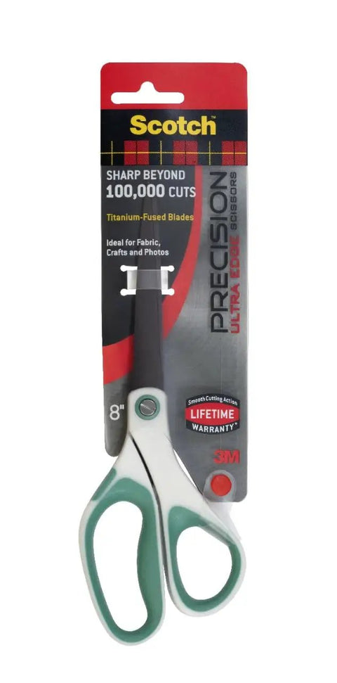 Ultra Edge Titanium Fused Scissors 8 Inch 3 Pack Pro Grade Sharp Blades With Comfort Grip in packaging