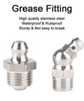 10 Pcs M6x1 45 Degree Grease Fittings Kit Stainless Steel Heavy Duty Replacement For Broken Fittings In Machinery And Cars No Fuss Rustproof Burr Free Precision showcasing two fittings