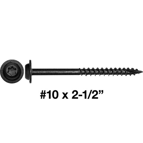 Heavy Duty Wood Screw Set Two And A Half Inch Round Washer Head Truss Style Torx Drive For Cabinets Furniture Siding And Trim All Purpose