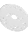 Top Shelf Transparent Acrylic Router Base Plate For Trim Routers Featuring Brass Centering Pencil Dead On Alignment Crystal Clear Optics, clear acrylic round plate with center hole.