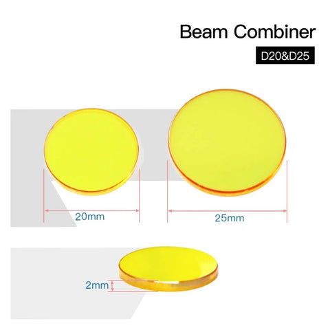 CO2 Laser Beam Combiner Lens 25mm Diameter For Engraving And Cutting Machines, Plano Convex Optics To Easy Up Your Light Path Tweaks And Make The Laser Visible With No Fuss, Premium Quality Laser Accessory, 25mm dia