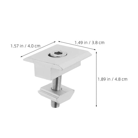 Premium Aluminum Solar Panel Mid Clamp Bracket For Roof Mount No Drill Setup No Sweat Slide Nut Design Bulletproof Hold For Single And Double Glass Photovoltaic Arrays 8 Piece Set, dimensions included.