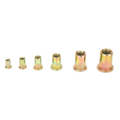 Solid 180 Piece Rivet Nut Kit With M3 M4 M5 M6 M8 M10 Zinc Plated Inserts For Auto Repair And Home DIY Projects Making Strong Threads Fast, assorted sizes