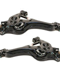 Front Lower Control Arms And Ball Joints Set For Ford F-150 Heavy Duty Replacement Pair showing black metal control arms with ball joints.